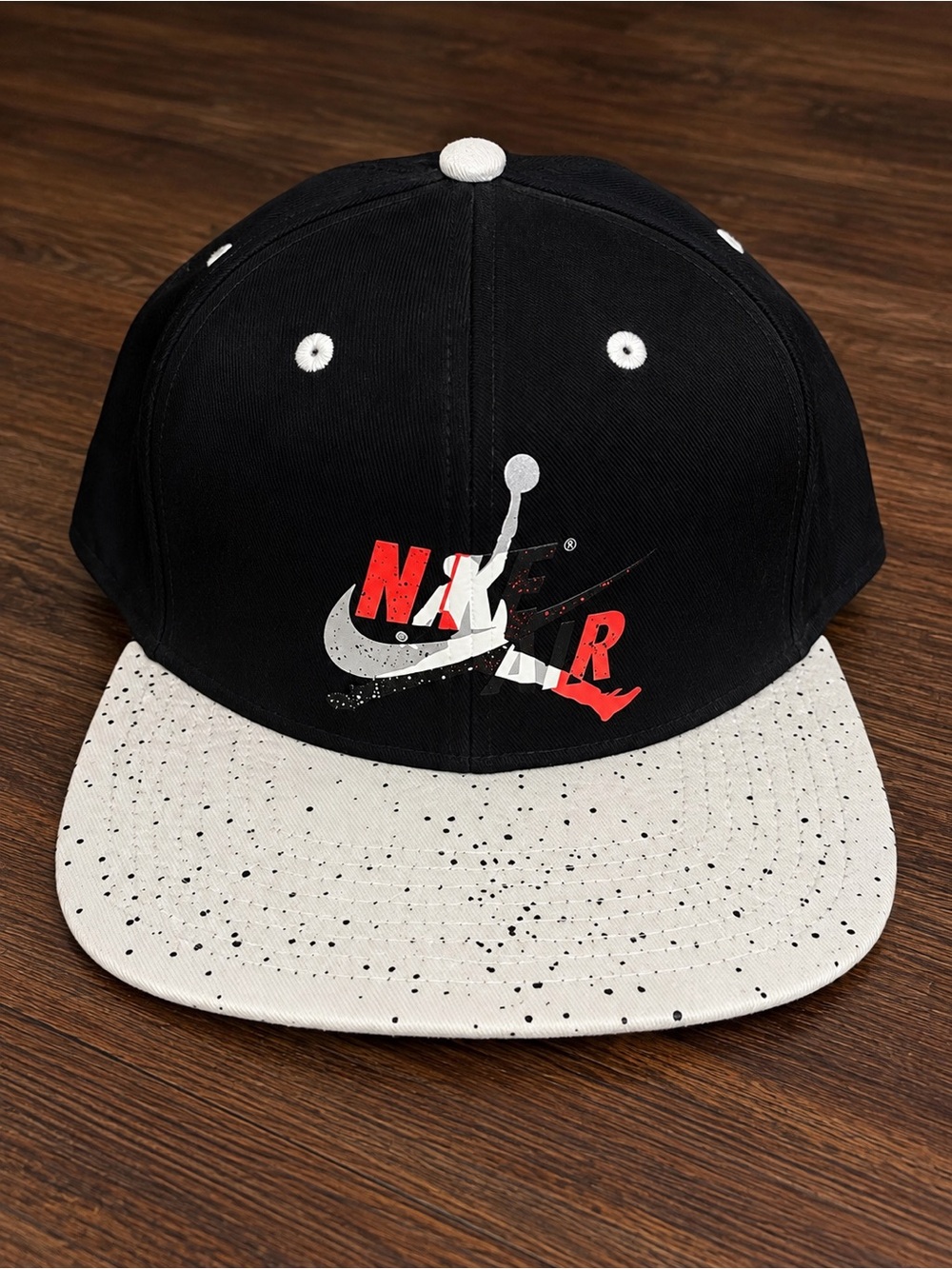 Jordan Pro Jumpman Classics Men’s Snapback Hat Black White Speckled OSFM